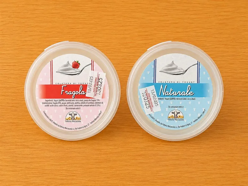 Vasetti di yogurt greco Fattoria Maccazzola, naturale e fragola